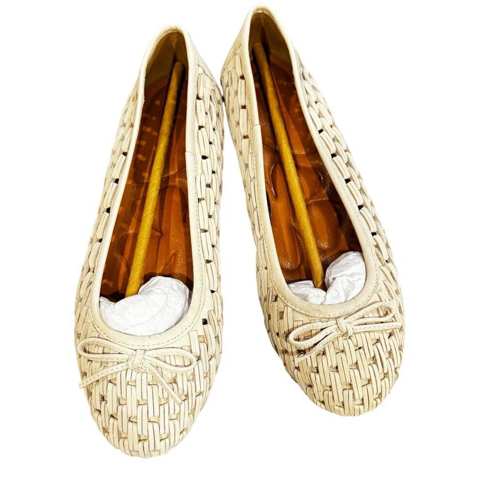 Lucky Brand Mogeni Woven Ballet Flats Smoke Grey Leather Size 8.5 NWT